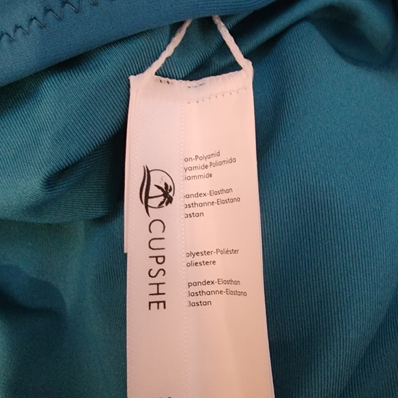 NWT Cupshe Teal Blue One piece Swimsuit with Ruched Right SIde Size 4X - Picture 9 of 9
